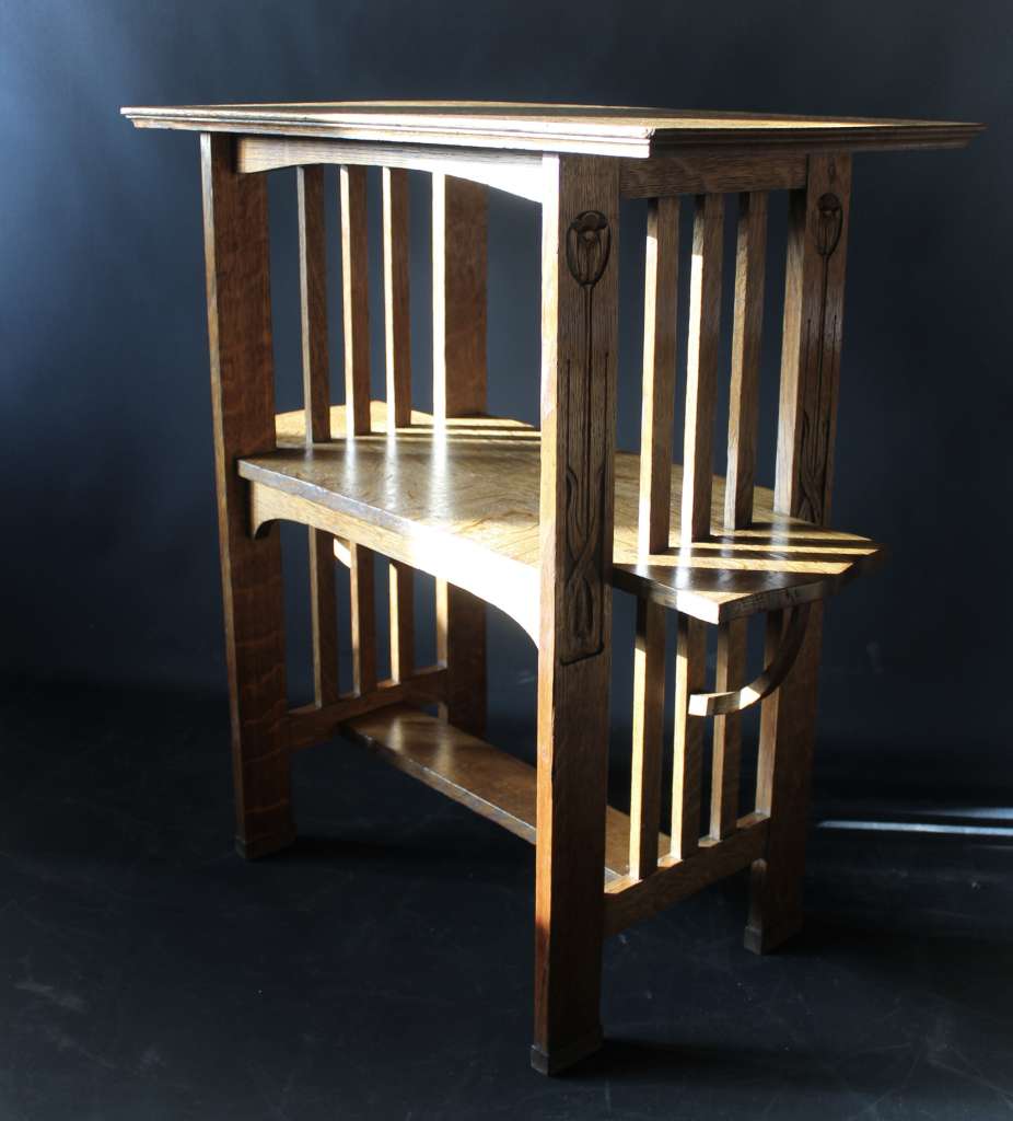 Arts and Crafts oak tea table by Leonard Wyburd
