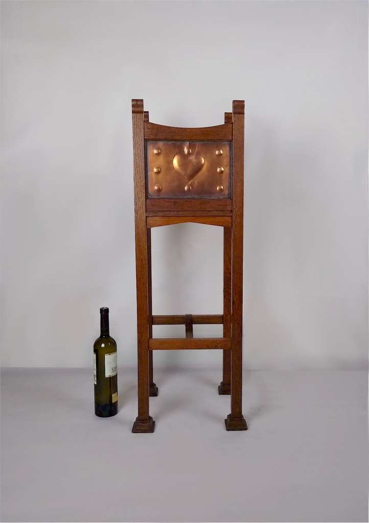 Shapland & Petter plantstand in oak with copper panels