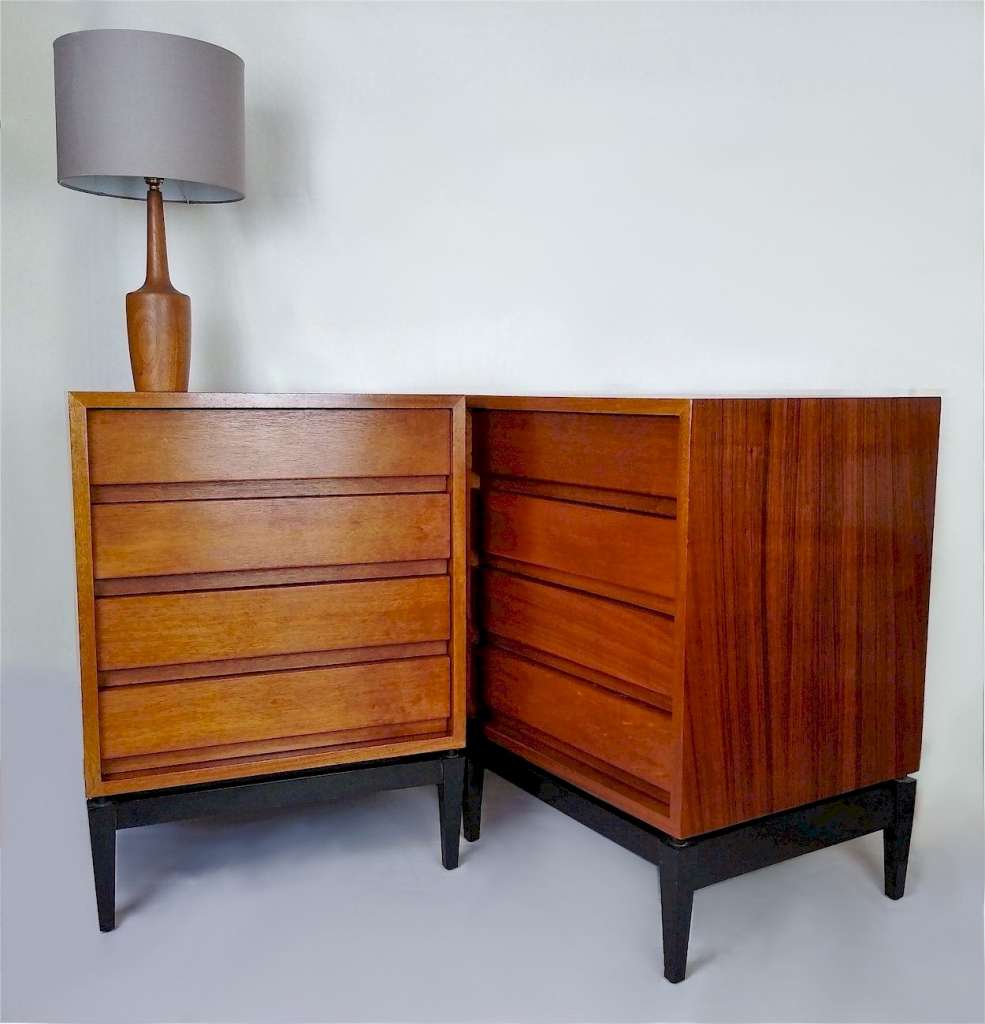 Matching pair of small mid century chests