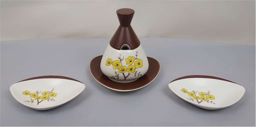 Carltonware jam & 2 butter dishes Mimosa pattern