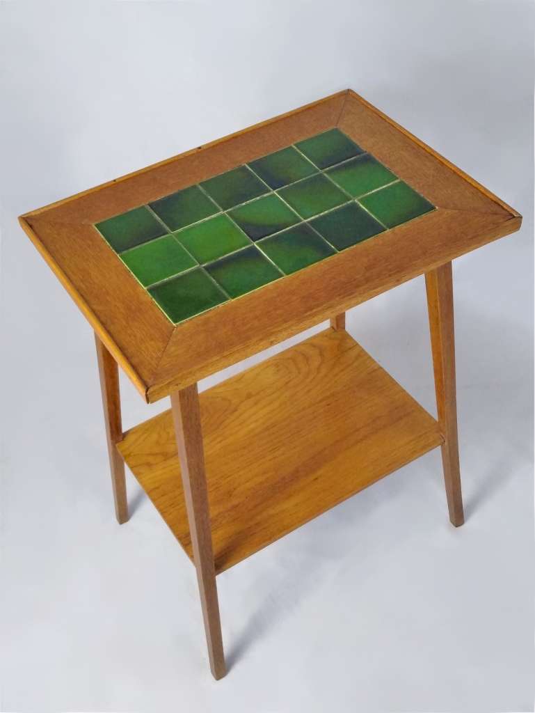 Arts and crafts tile topped table , golden oak , Liberty & Co Arts