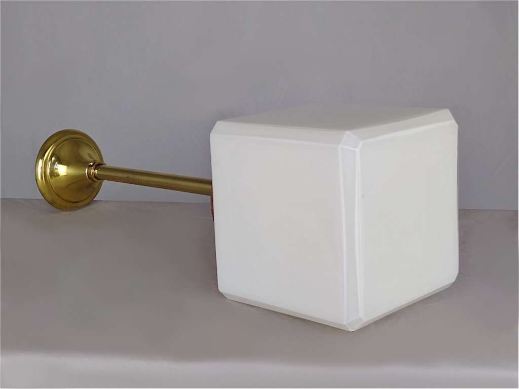 1930's ceiling light with square milk shade