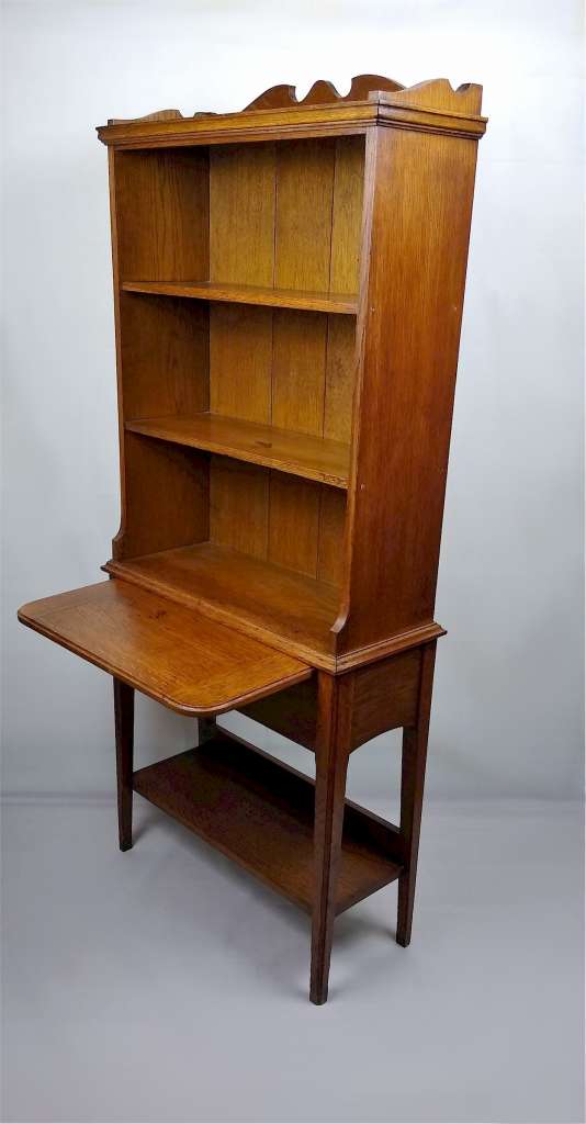Arts and crafts bookcase with drop down table Art Furniture