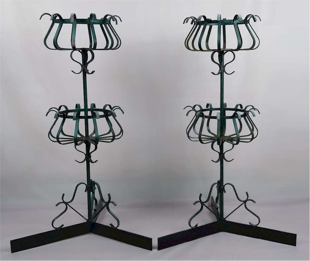 Pair of wrought iron planters