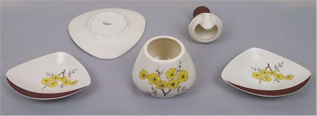 Carltonware jam & 2 butter dishes Mimosa pattern