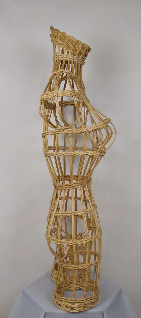 Mid Century wicker mannequin female form