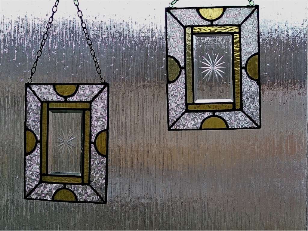 Small antique stained glass window hangers Art Art Furniture