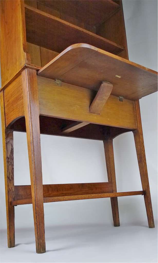 Arts and crafts bookcase with drop down table Art Furniture