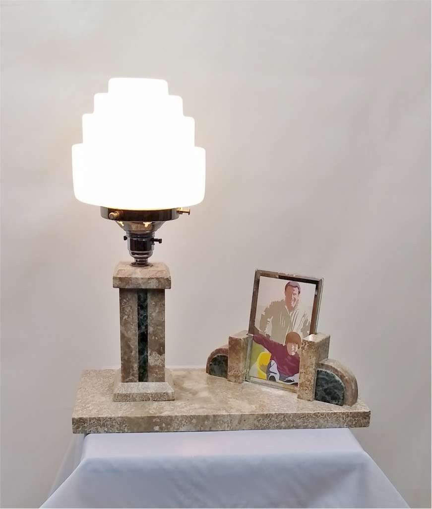 Art Deco lamp incorporating a picture frame