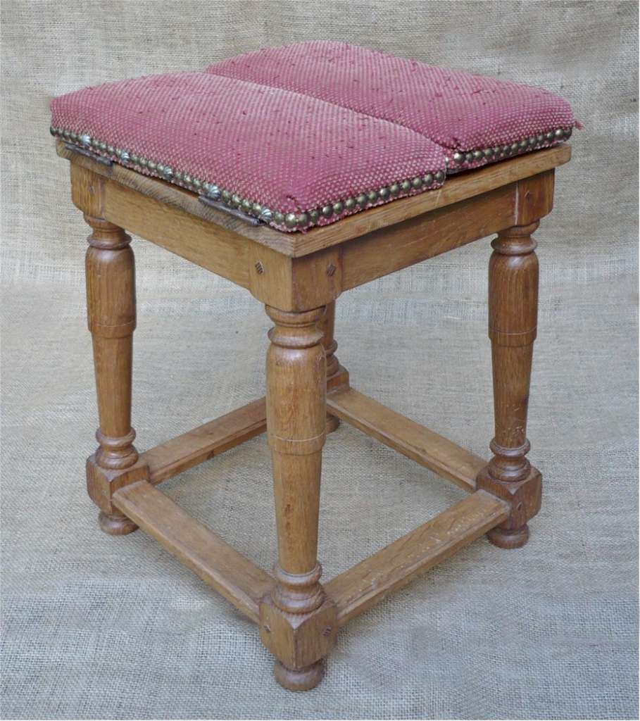 Unusual upholstered stool converts to table