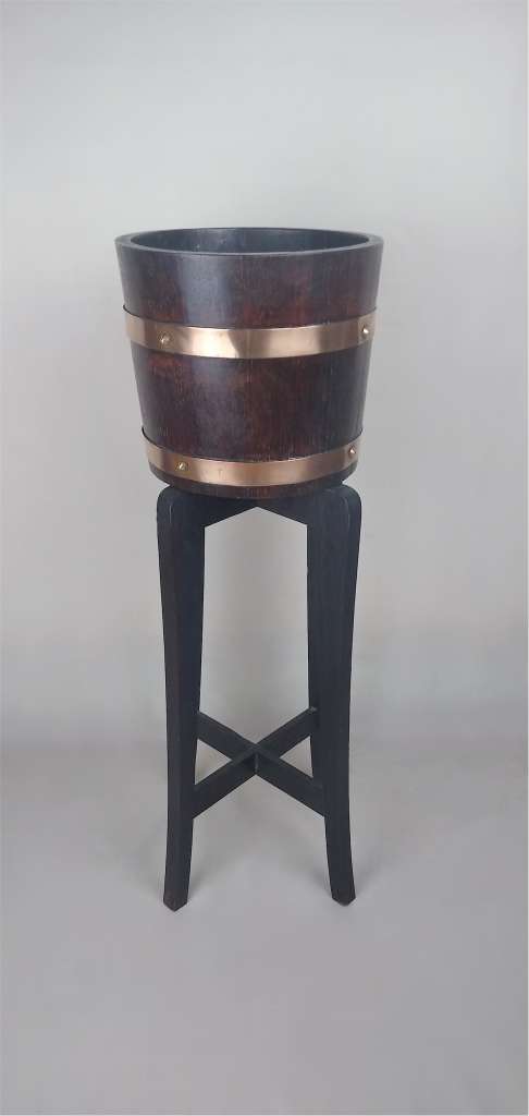 Arts and crafts plantstand coopered construction