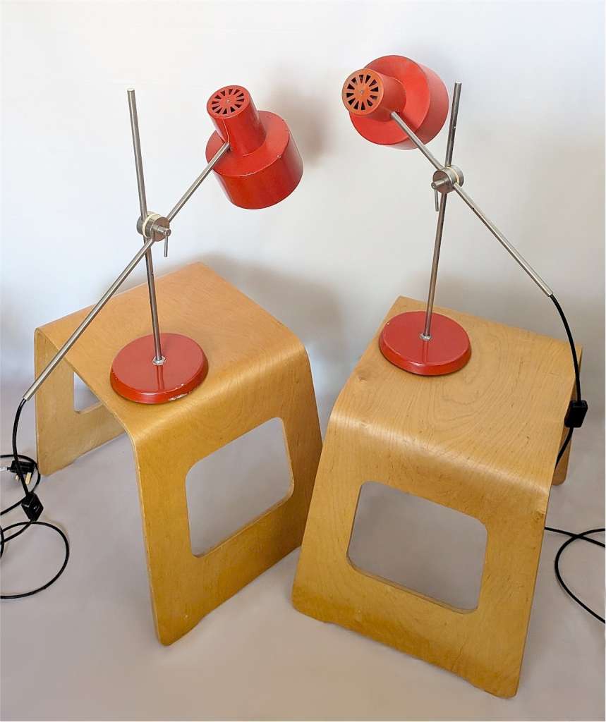 Post War near pair adjustable German desklights