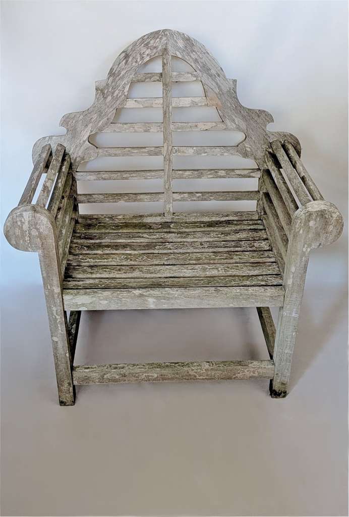 Sir Edward Lutyens teak single garden chair
