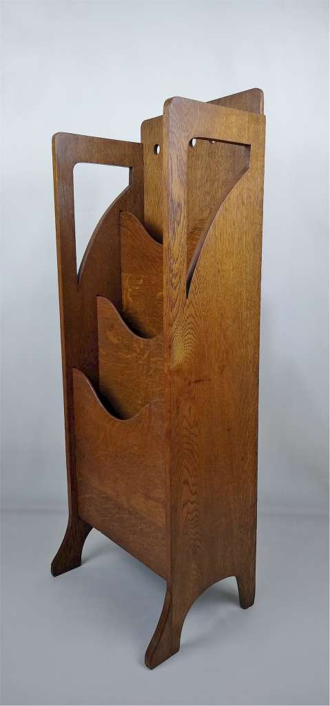 Scottish School magazine/newspaper stand in oak