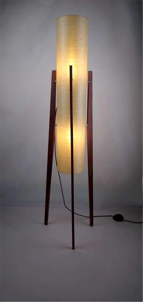 Mid Century Rocket floor lamp in teak