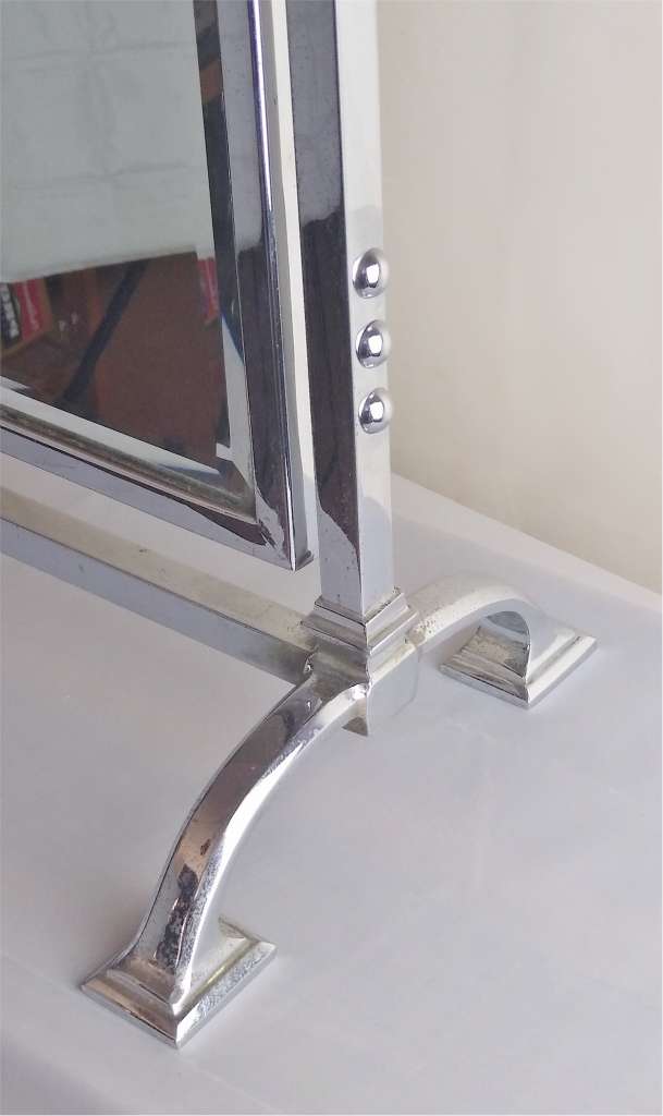 Art Deco table mirror in chrome