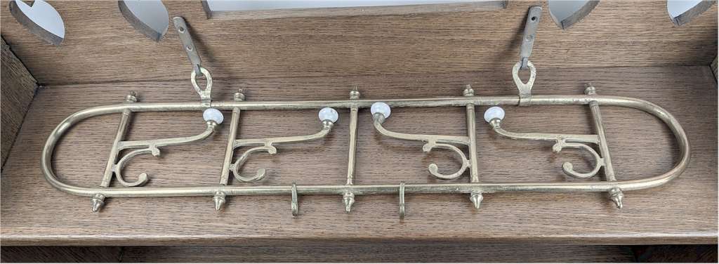 Victorian folding brass hat / coat rack