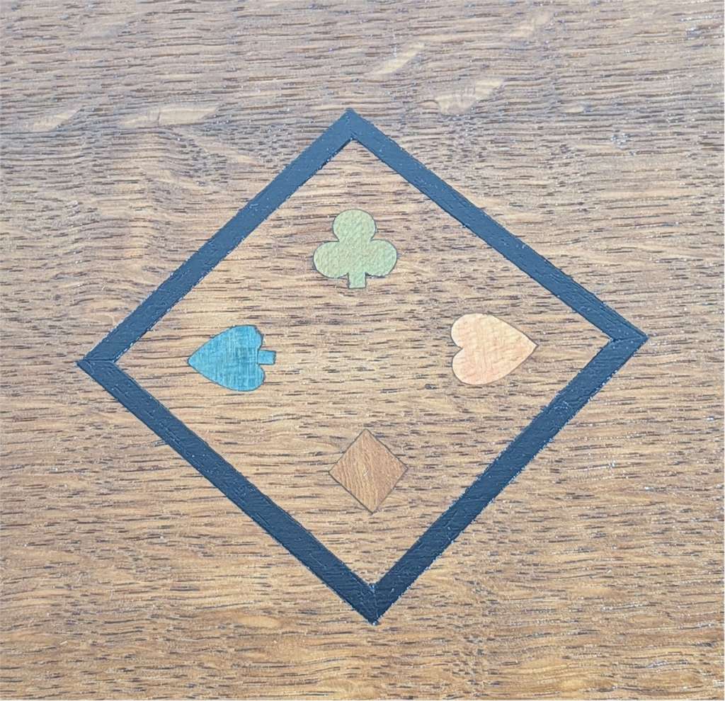 Arts and crafts occasional table with inlaid top