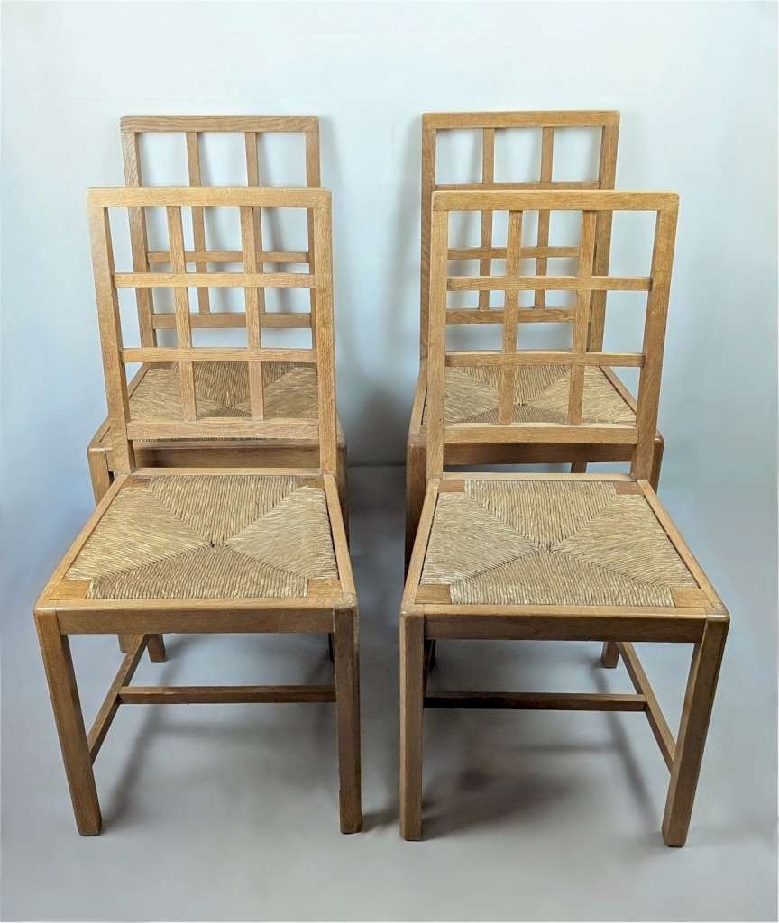 Set of 6 ( 4+2 )Heals lattice back chairs pale oak