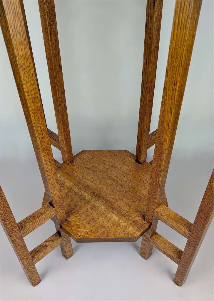8 leg arts and crafts side table golden oak