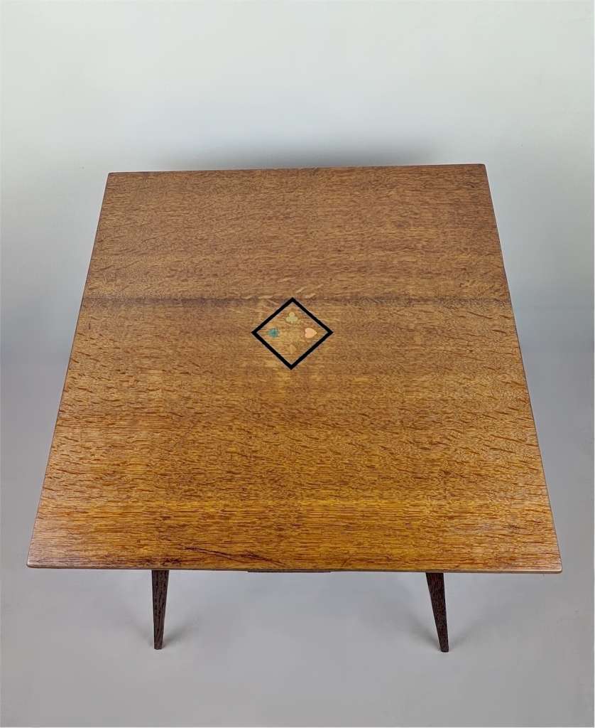 Arts and crafts occasional table with inlaid top