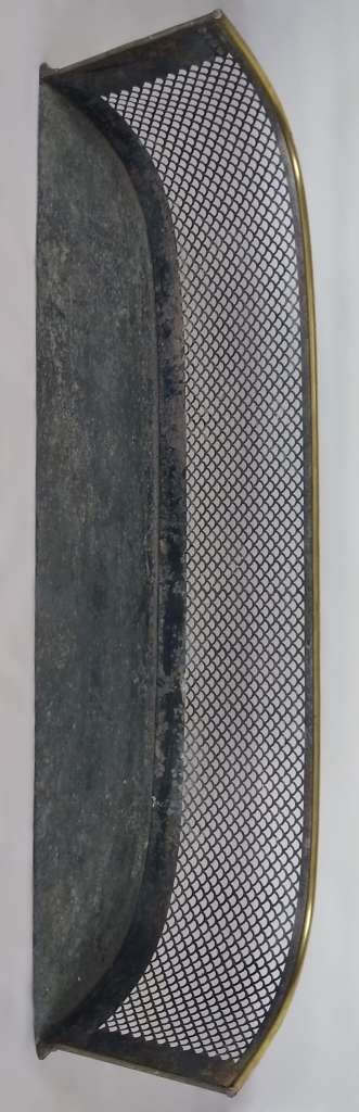 1920's brass and mesh spark guard for fireplace