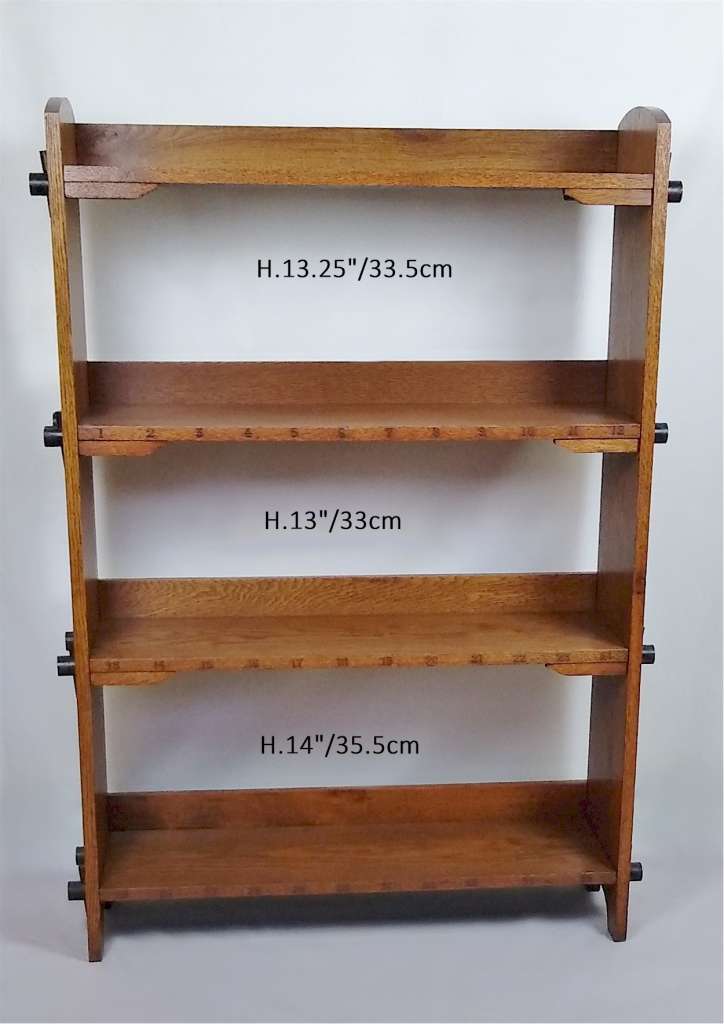 Arts and crafts oak bookcase pegged construction