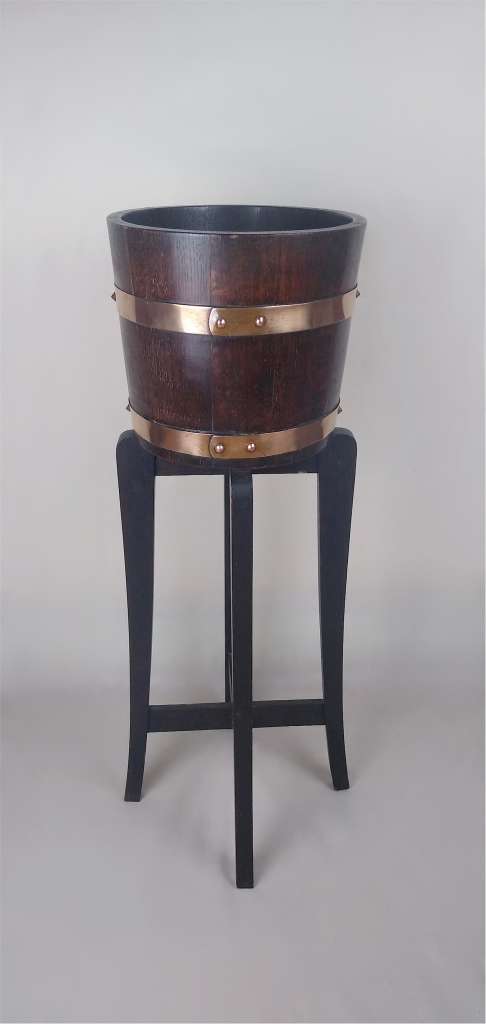 Arts and crafts plantstand coopered construction