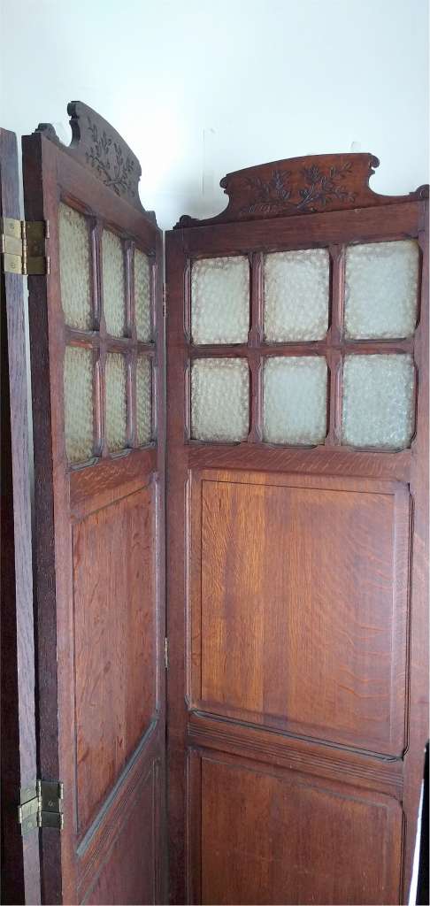 Arts and crafts 4 fold screen in oak