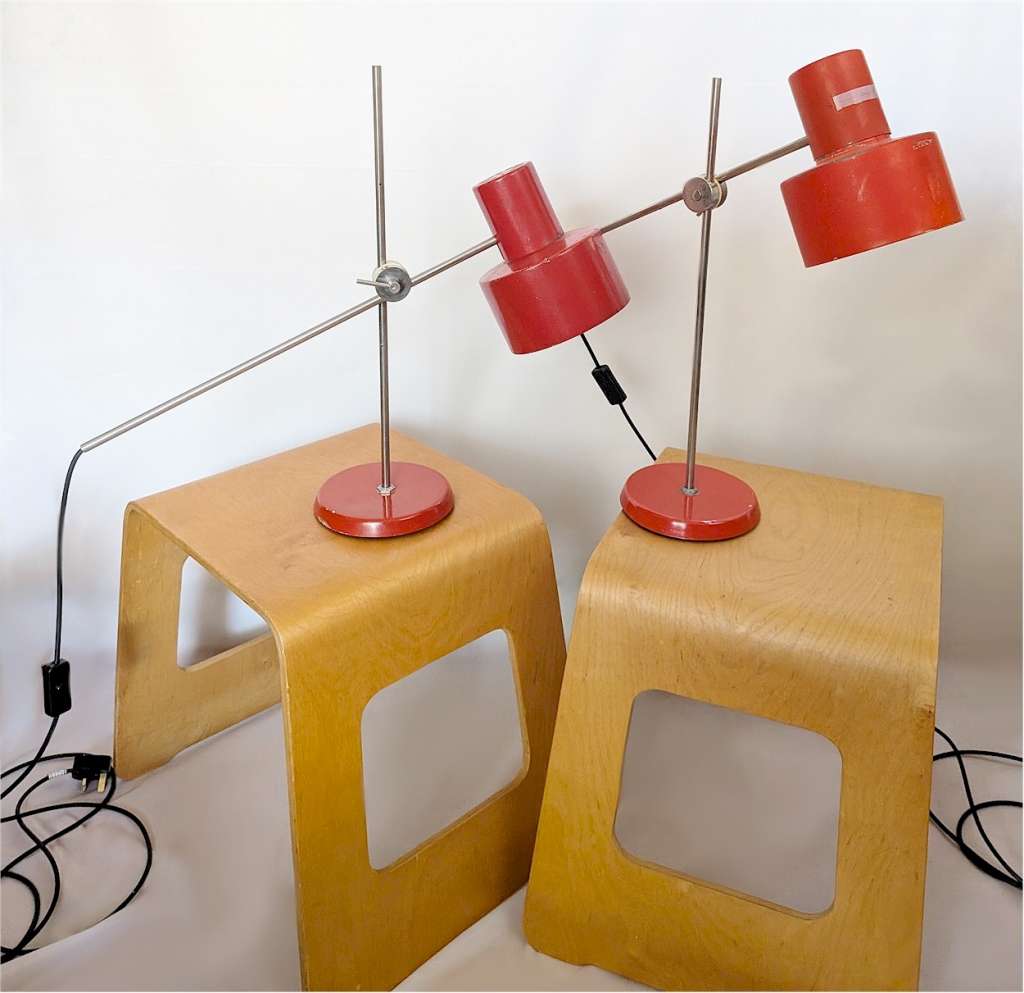 Post War near pair adjustable German desklights