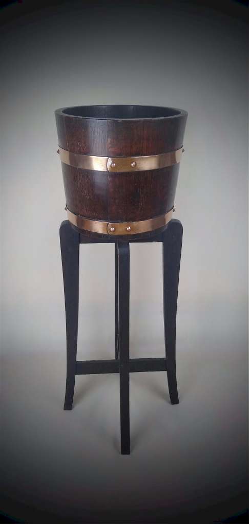 Arts and crafts plantstand coopered construction