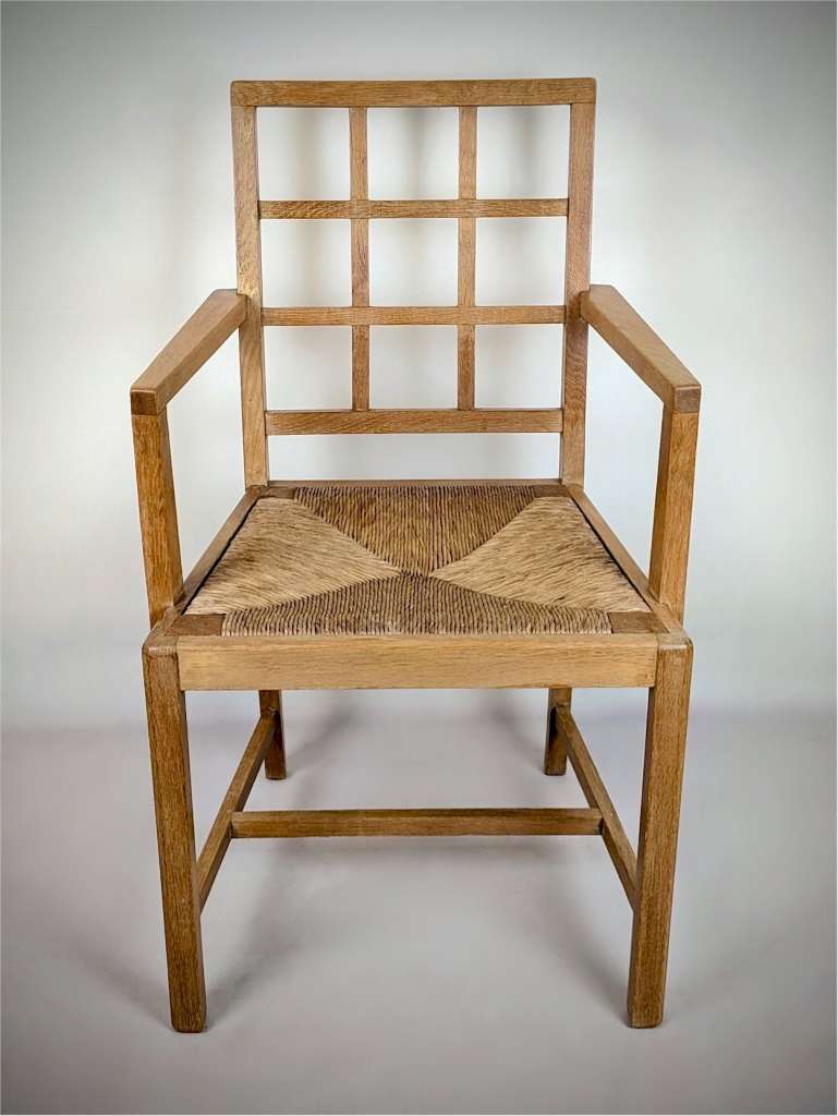 Set of 6 ( 4+2 )Heals lattice back chairs pale oak