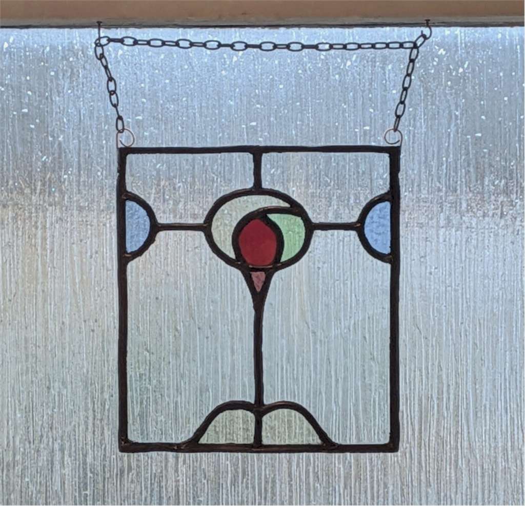 Arts and crafts period leaded glass suncatcher
