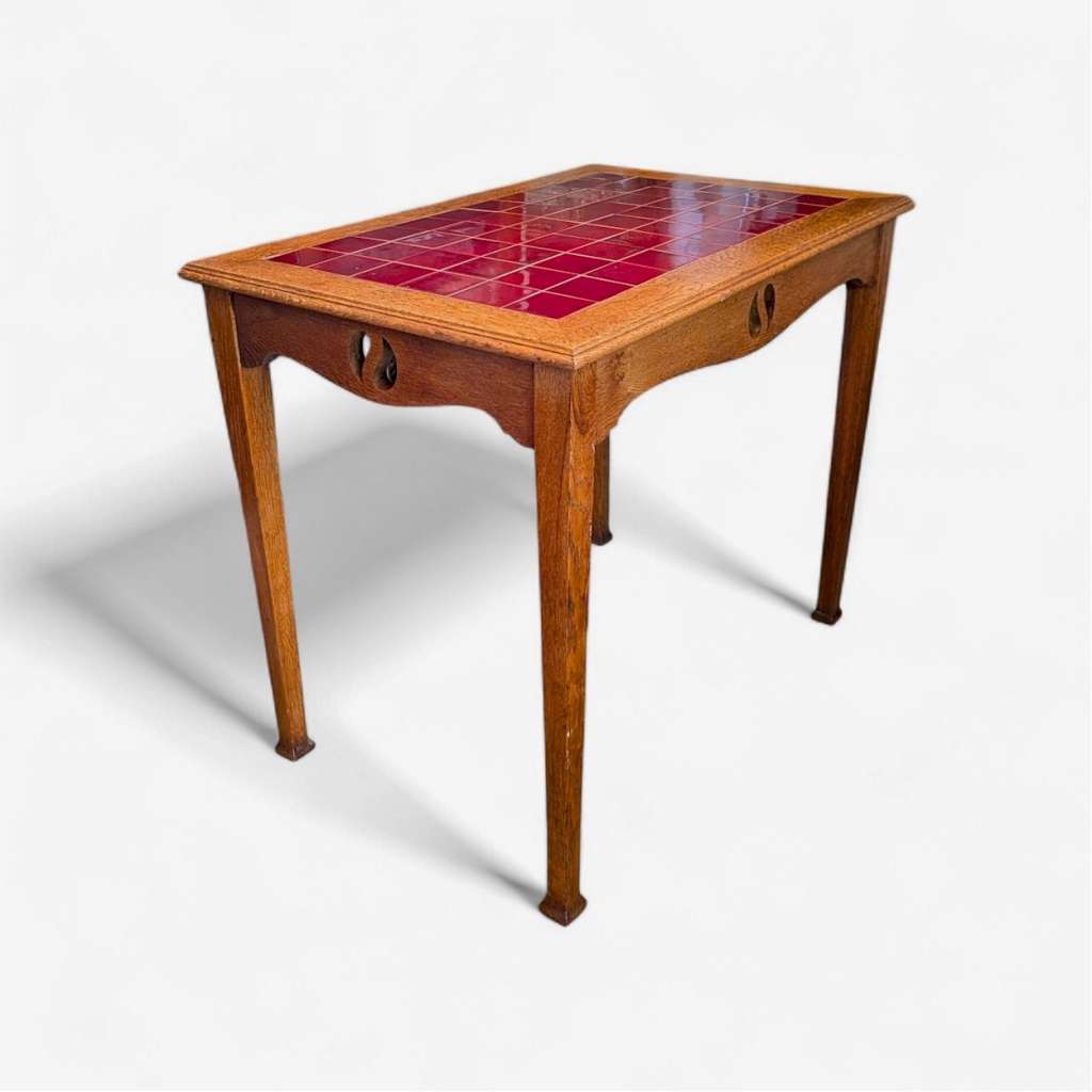 Substantial arts and crafts tile top table