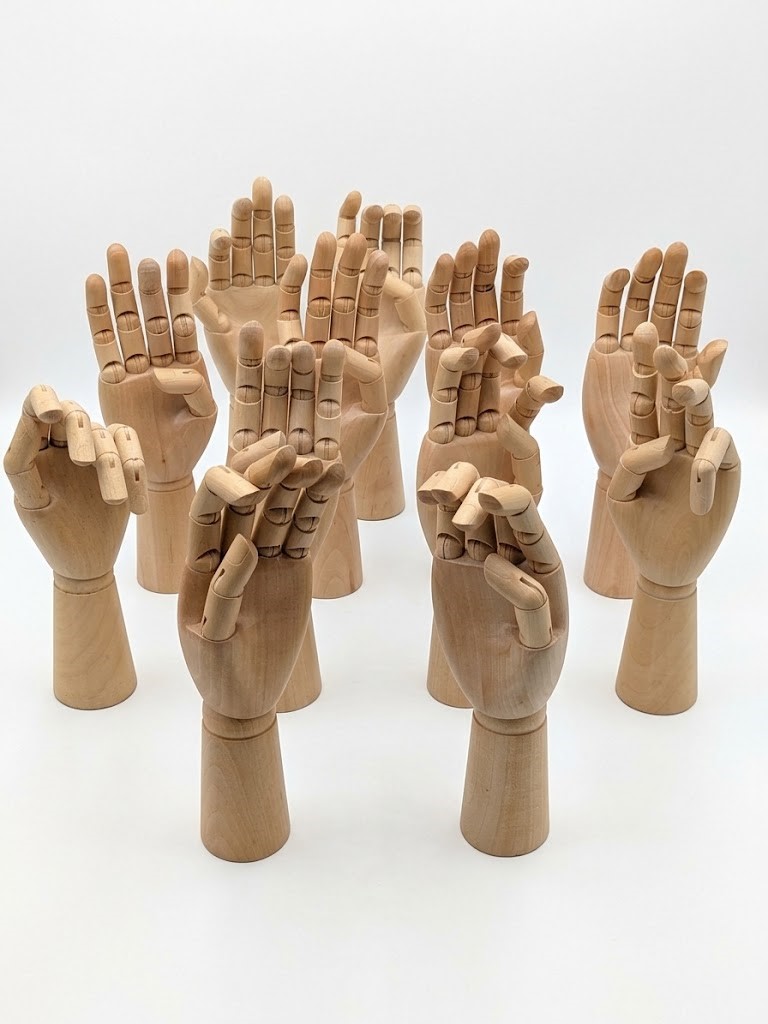 12 modern fully articulated hands 6 + 6
