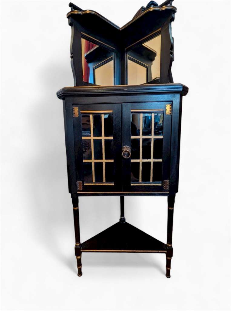 Small Aesthetic movement corner cabinet