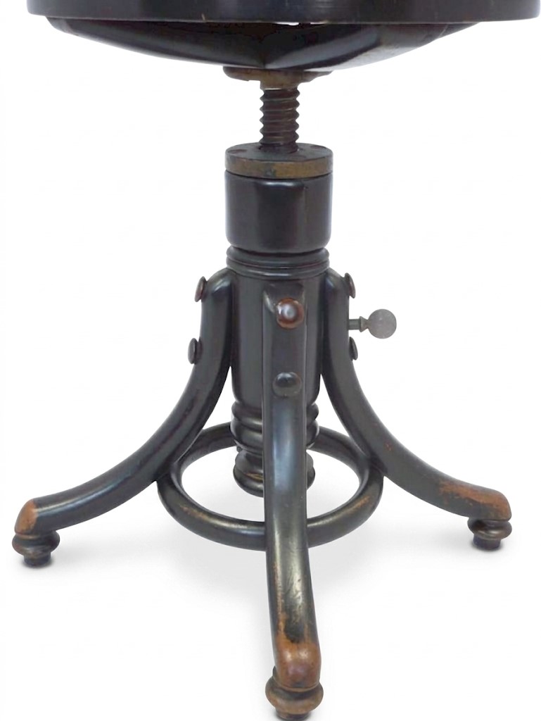 Viennese bentwood adjustable stool by J & J Kohn