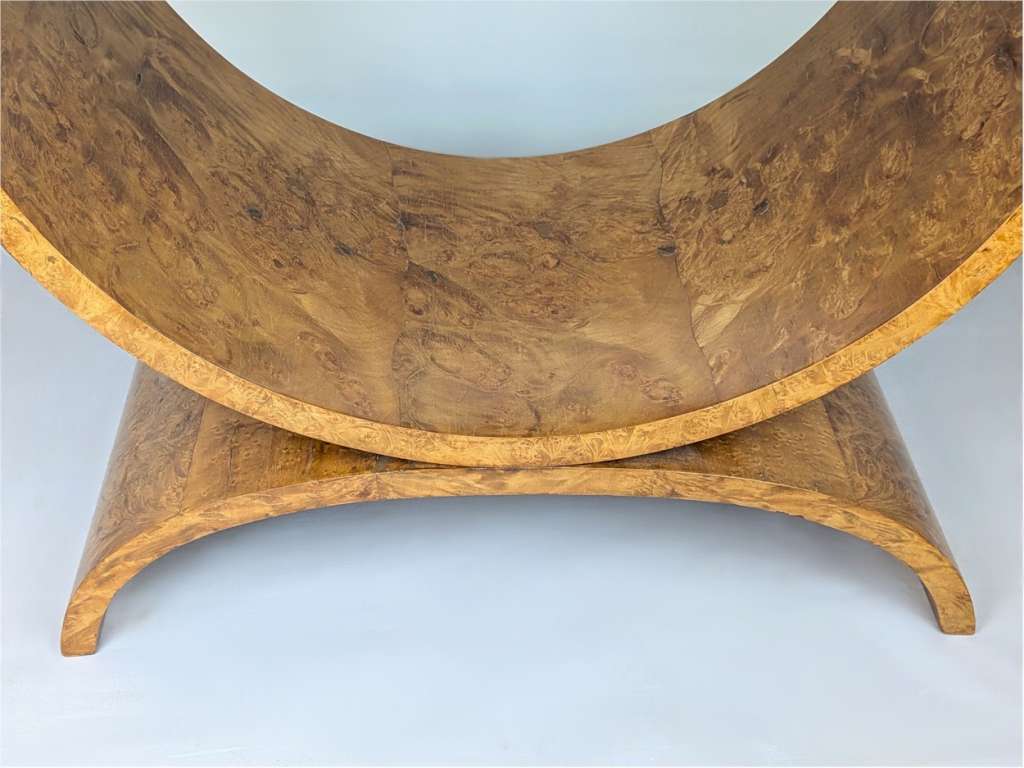 Art Deco U base walnut coffee table