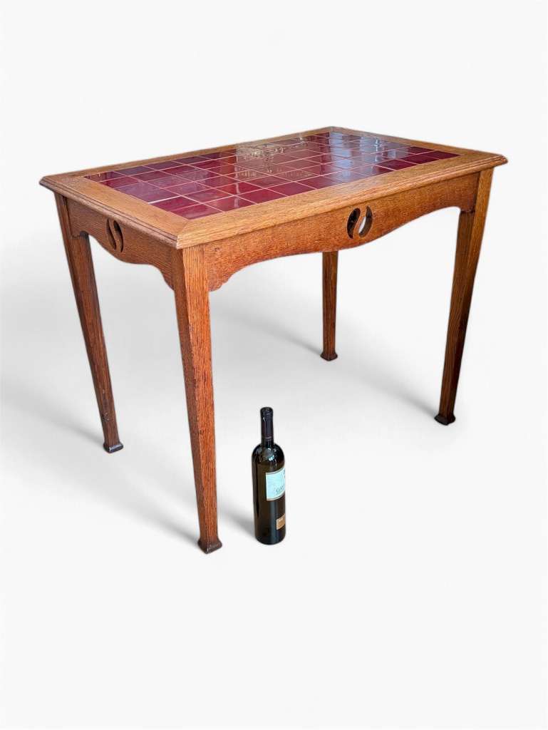 Substantial arts and crafts tile top table