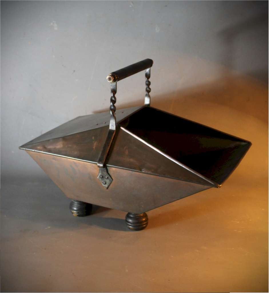 Aesthetic copper coal scuttle