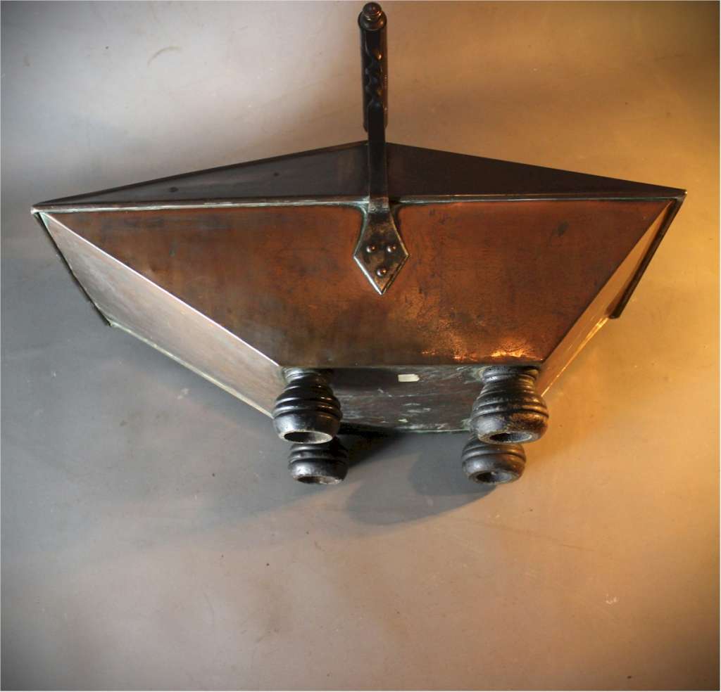 Aesthetic copper coal scuttle