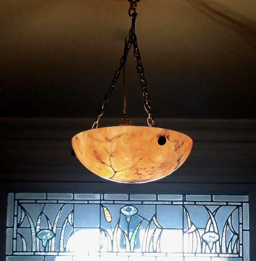Alabaster bowl ceiling shade