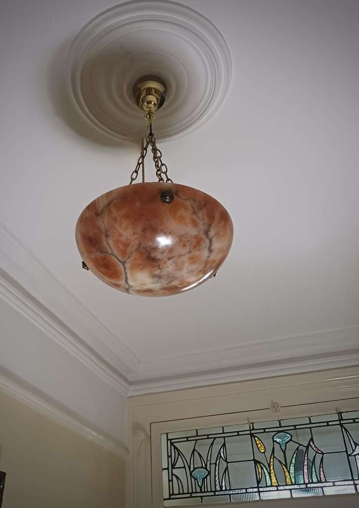 Alabaster bowl ceiling shade