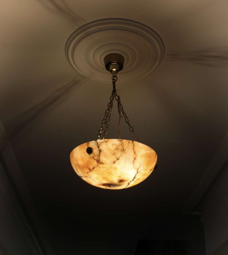 Alabaster bowl ceiling shade
