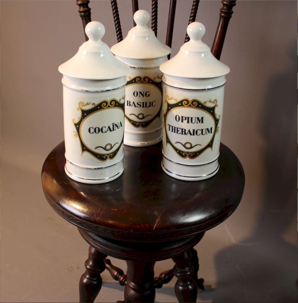 Apothecary jars by Limoges Art Furniture