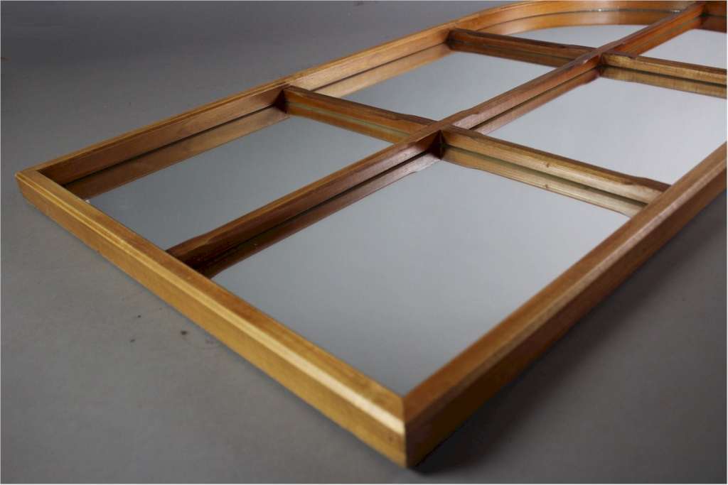 MidCentury teak sectional mirror with arched top c1960's Mirrors