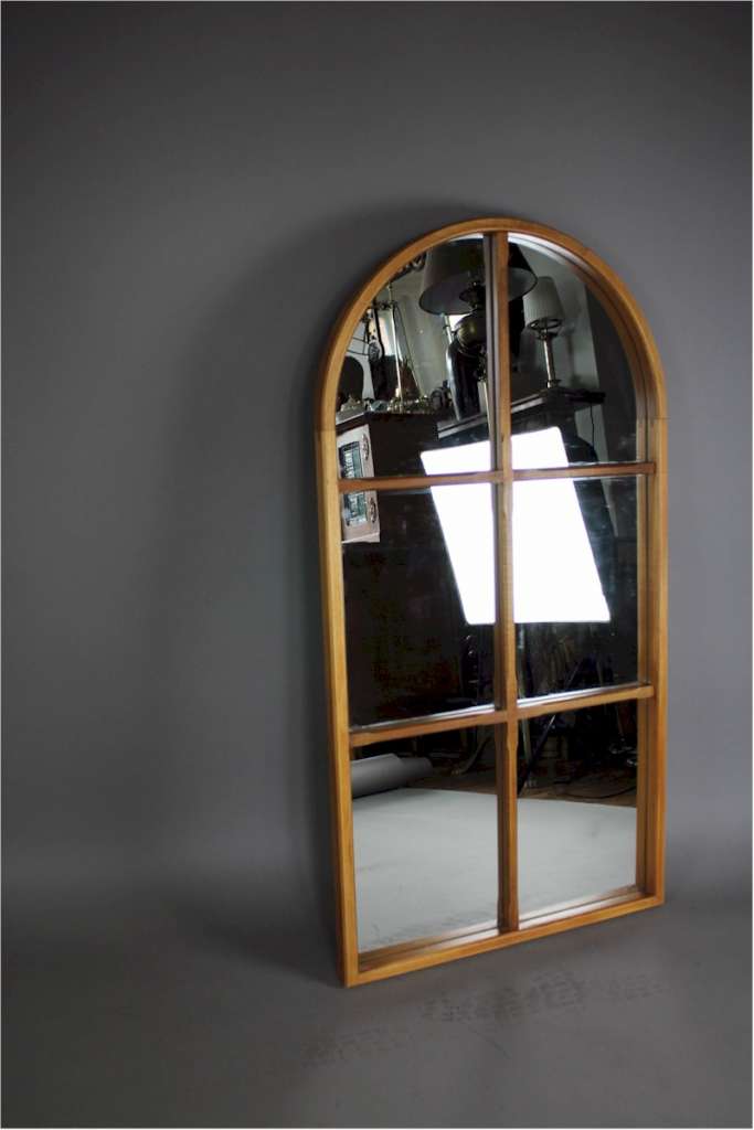 MidCentury teak sectional mirror with arched top c1960's Mirrors