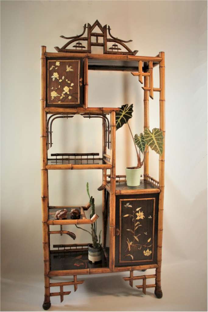 Aesthetic Movement Bamboo and lacquered display cabinet