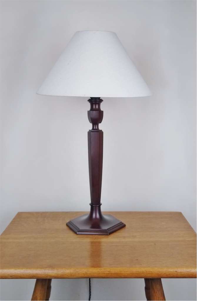 Heals table lamp in mahogany