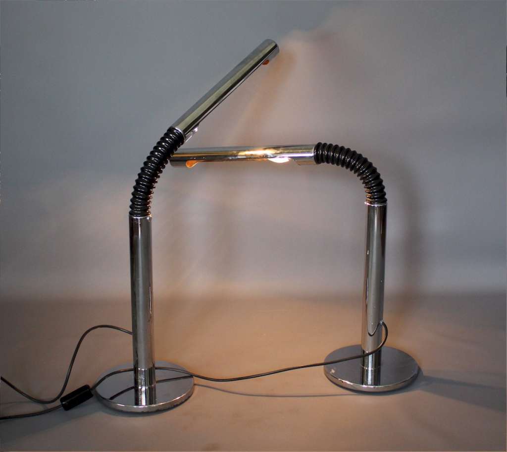 Pair of chrome 70's bendy lamps